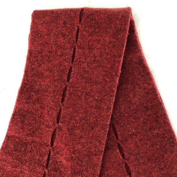 Vintage Wool + Acrylic Scarf w Cut-out Design Rust Blend Size OS - Picture 2 of 9